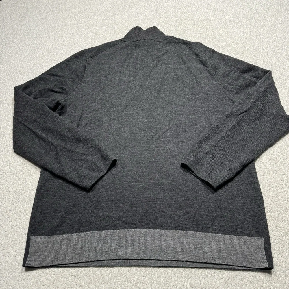 Theory Mens Sweater Wool Blend Mock Neck Quarter Zip Pullover Knit Jacket Sz XL